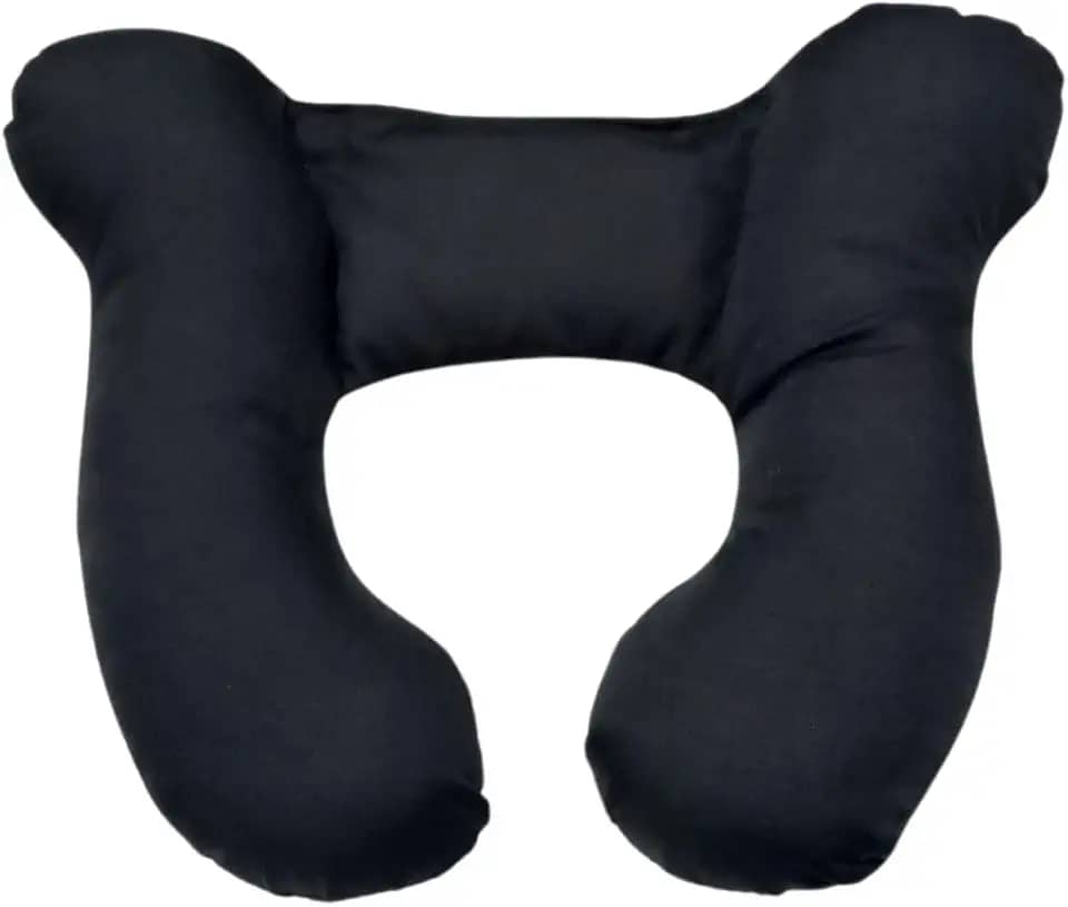 Almofada de Pescoço Apoio Cabeça Bebe Cadeirinha (Preto)