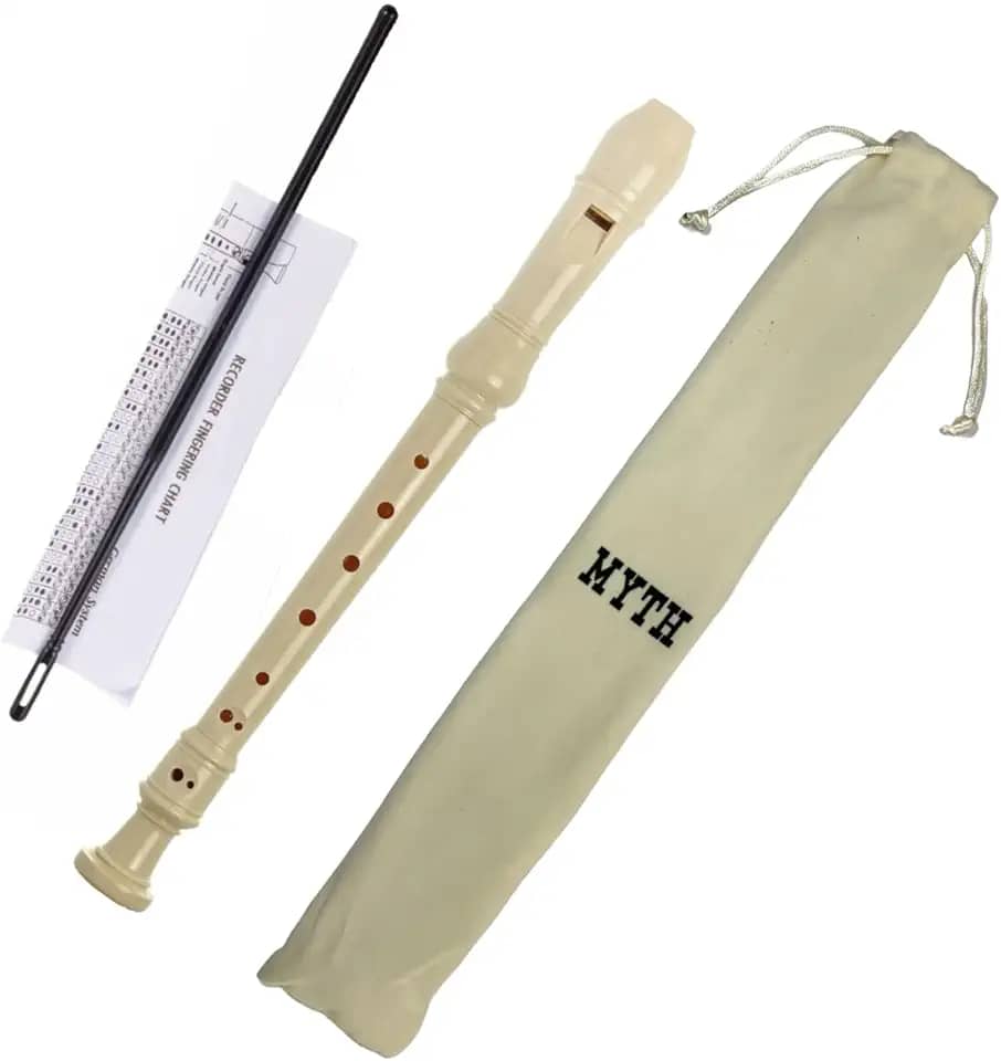 Zaidan’s Flauta Doce Soprano Barroca em Dó (C) – ABS Resina – Cor Creme – Com Bag e Vareta de Limpeza – Para Iniciantes e Uso Escolar
