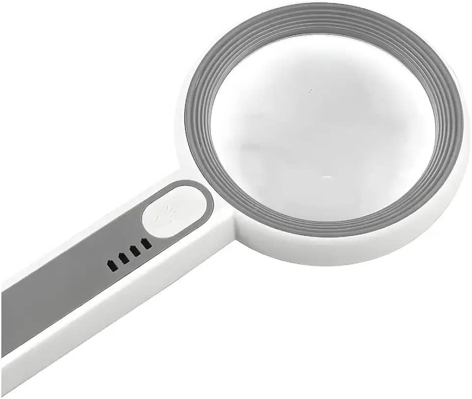 Lupa de Mão Aumento 12x com LED Profissional Portátil
