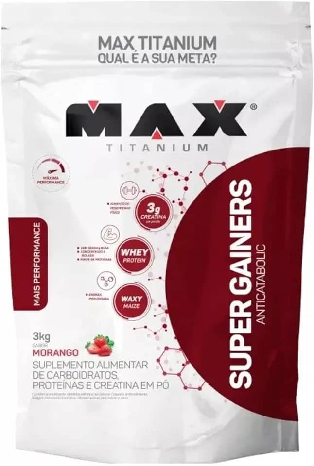 Max Titanium Super Gainers (3Kg) - Sabor Morango