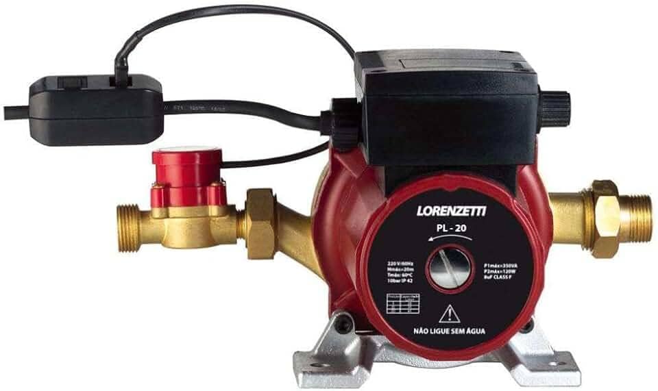 Pressurizador de Água Pl20 20 Mca 220V, Lorenzetti,7541017, Vermelho/Preto, Pequeno