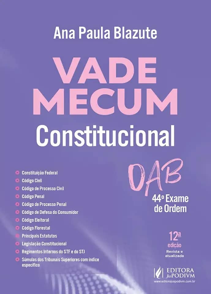Vade Mecum Constitucional 44 Exame De Ordem - 12 Edição 2025 Juspodivm