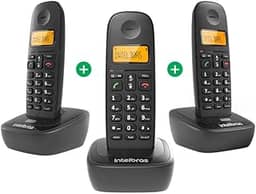 Kit Telefone Sem Fio com 2 Ramais Adicionais TS 2513 Preto Intelbras