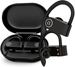 Fone de Ouvido Bluetooth 5.4 Esportivo com Microfone – Bateria de 45h, Antirruído, IPX5 à Prova d'Água – Estojo com Display LED – Ideal para Treinos, Corridas e Chamadas Nítidas