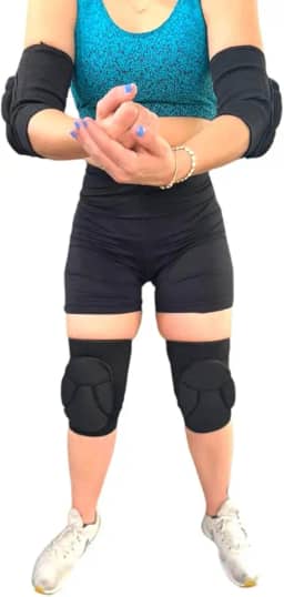 Kit de Proteção Esportiva, Joelheira e Cotoveleira Acolchoada, Preto, para Vôlei, Futsal e MMA