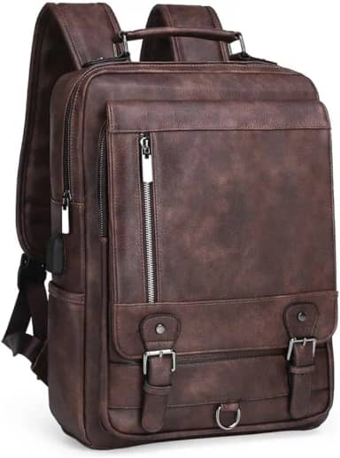 Mochila De Couro Executiva Resistente Viagem Masculino Femin