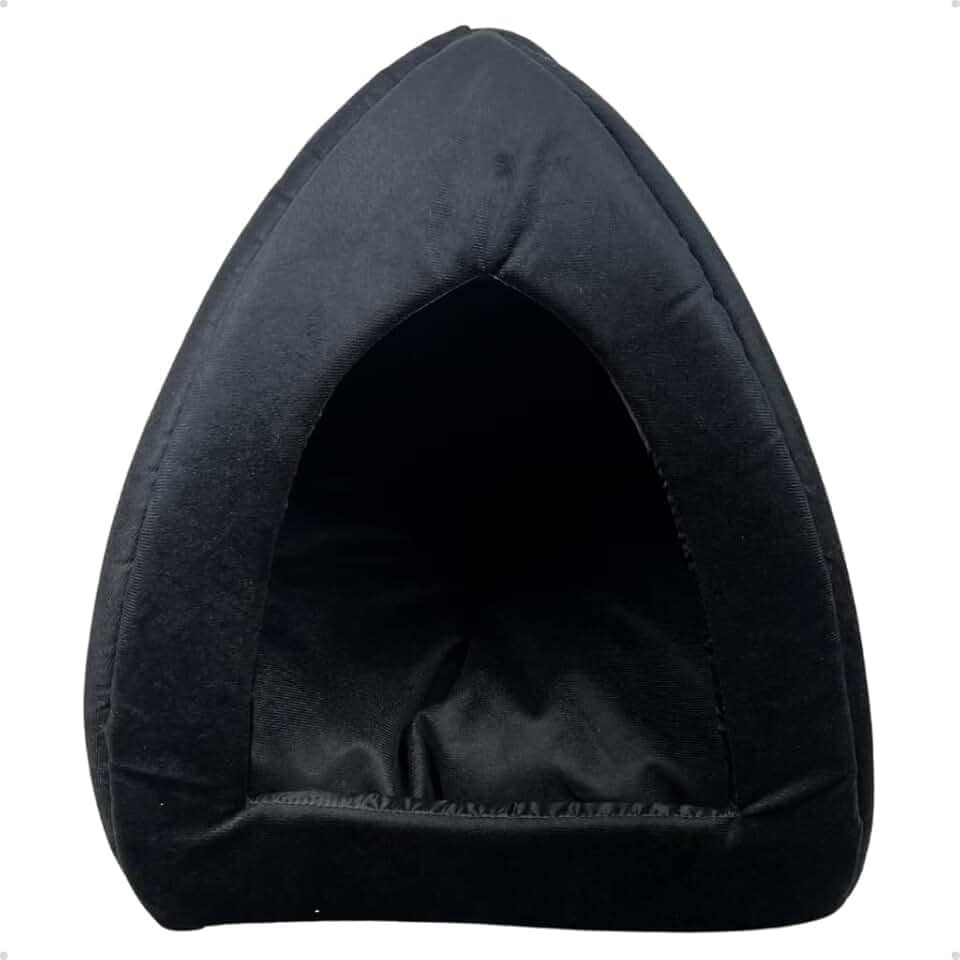 Cama Caminha para Cães e Gatos com Almofada Removível Uso Inverno e Verão(Preto)