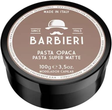 BARBIERI Desde 1963 -Pomada Italiana Super Matte 100g – Efeito Fosco Natural e Fixação Média para Penteados Masculinos