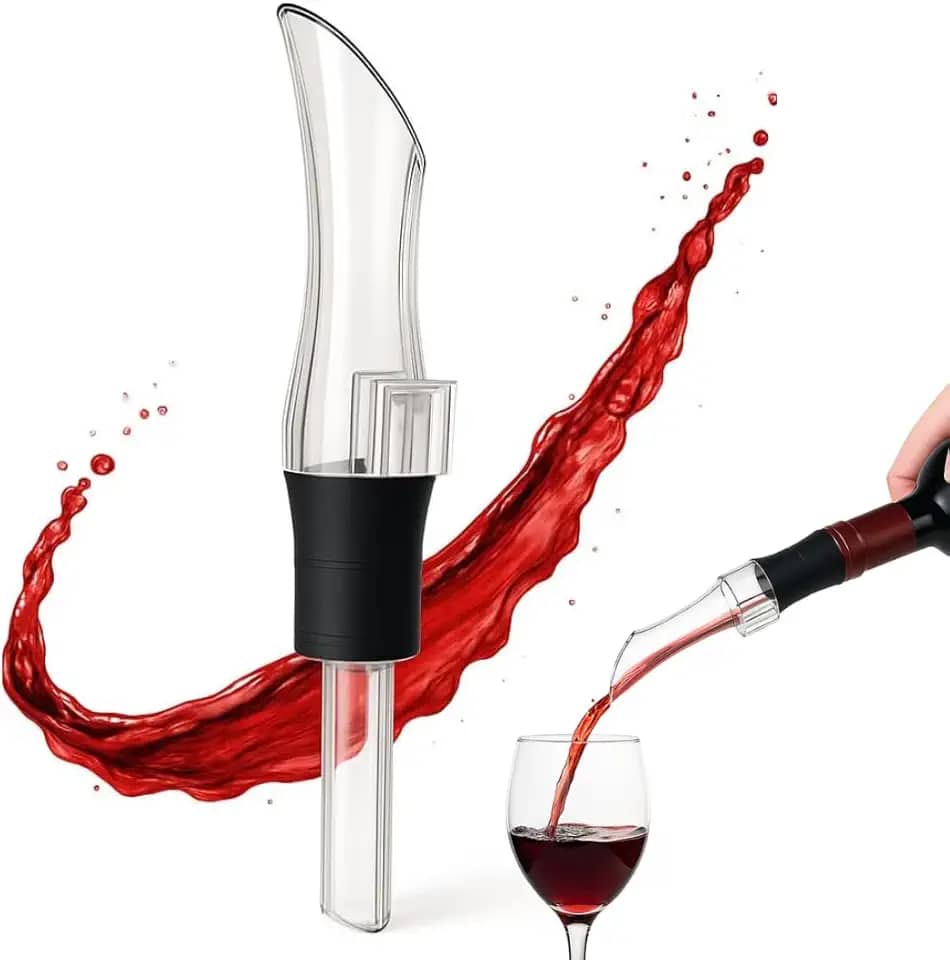 Aerador de Vinho Manual em Acrílico – Design Moderno, Base Estável, Melhor Oxigenação e Sabor para Vinhos
