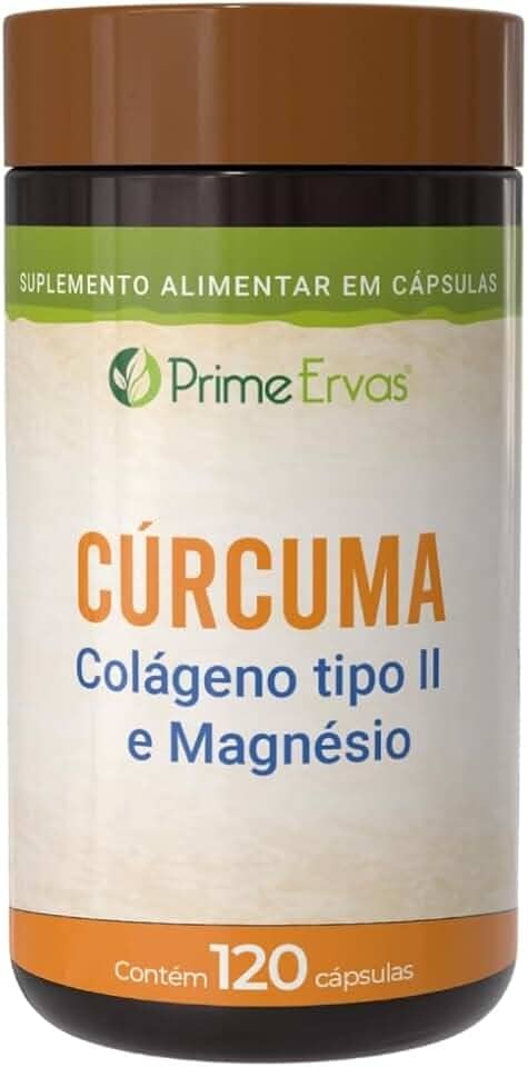 Cúrcuma Com Colágeno Tipo 2 e Magnésio 120 Cápsulas Prime Ervas