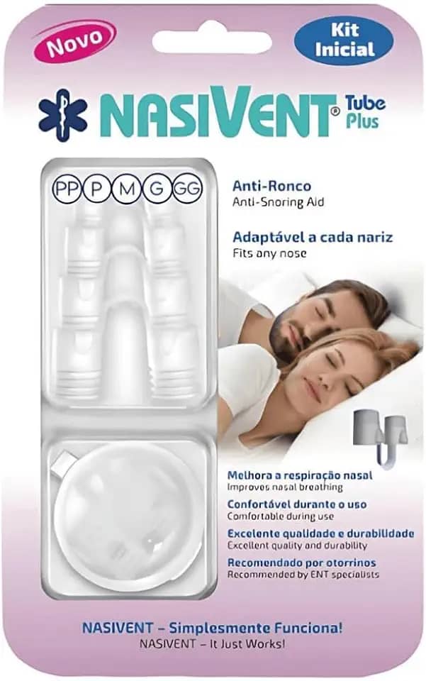 NASIVENT PREMIUM - Anti-Ronco - Dilatador Nasal - Kit Inicial com 5 Tamanhos - Inovação única de trava patenteada - Em silicone medicinal de altíssima qualidade (Kit Inicial - 5 pares)