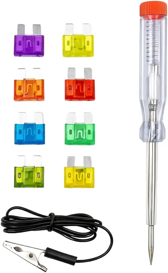 Kit 10 Fusíveis Automotivos com Chave de Teste e Jacaré – Vários Amperes para Carros, Caminhonetes e Motos - Brucaro Prime