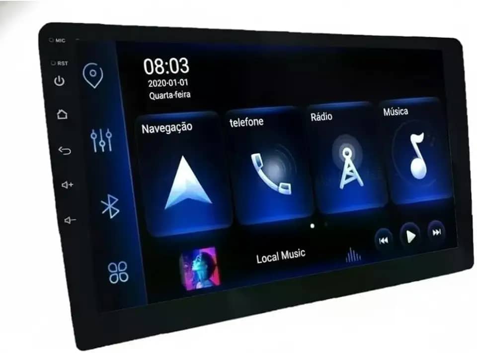 Central Multimídia Android 13, 7 Polegadas, 2 Din, GPS, Bluetooth, WiFi, Espelhamento, 32GB, Quad Core