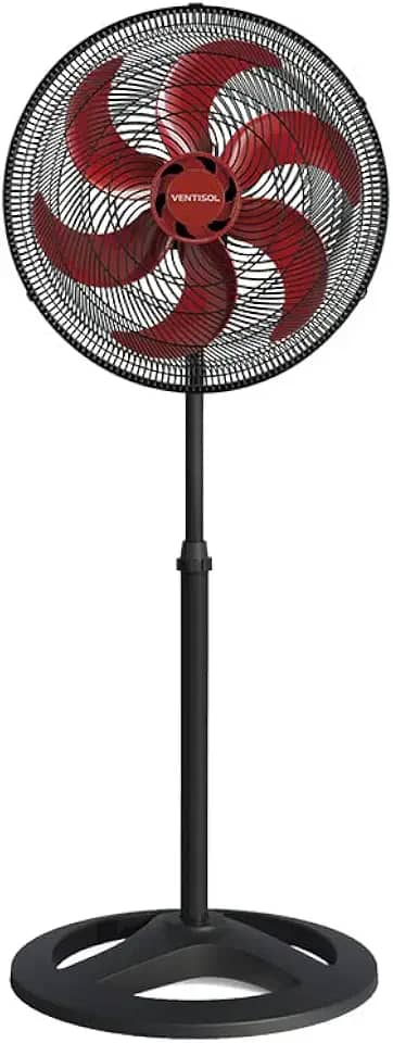 Ventisol Ventilador de Coluna Oscilante, Turbo 6 Pás Premium, Vermelho, 50cm, 127V