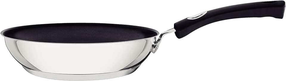 Frigideira Tramontina Solar Silicone Rasa em Aço Inox Fundo Triplo Revestimento Interno Antiaderente com Cabo de Silicone 20 cm 1,3 L