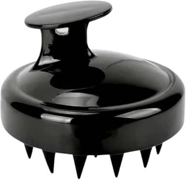 Tertúlia Escova Massageadora Couro Cabeludo - Massageador Capilar Silicone Macio Para Higienizar e Combater a Caspa (Preto)