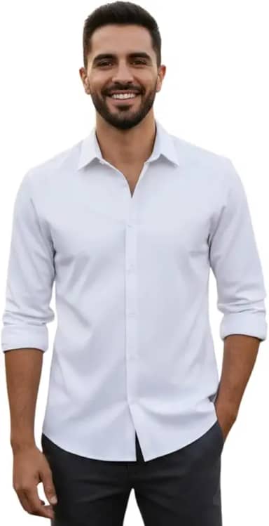 Camisa Social Masculina Manga Longa Gola Italiana confortavel e Elegante para Reunião e Ocasiões Especiais