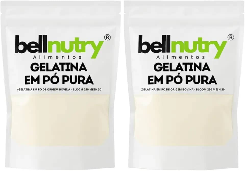 Gelatina Pura Natural Sem Sabor E Incolor 2kg Rica Em Proteina - Bellnutry Alimentos