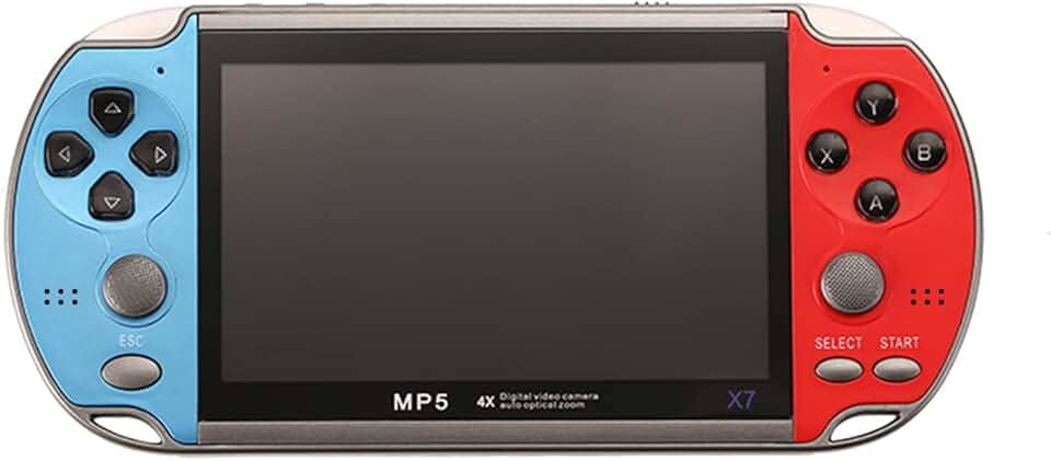 Console de videogame,Console de videogame X7 de 4,3 polegadas Jogres de videogame portáteis Double Rocker 8GB de memória integrada 1000 Games MP5 controlr de jogo Saída de TV