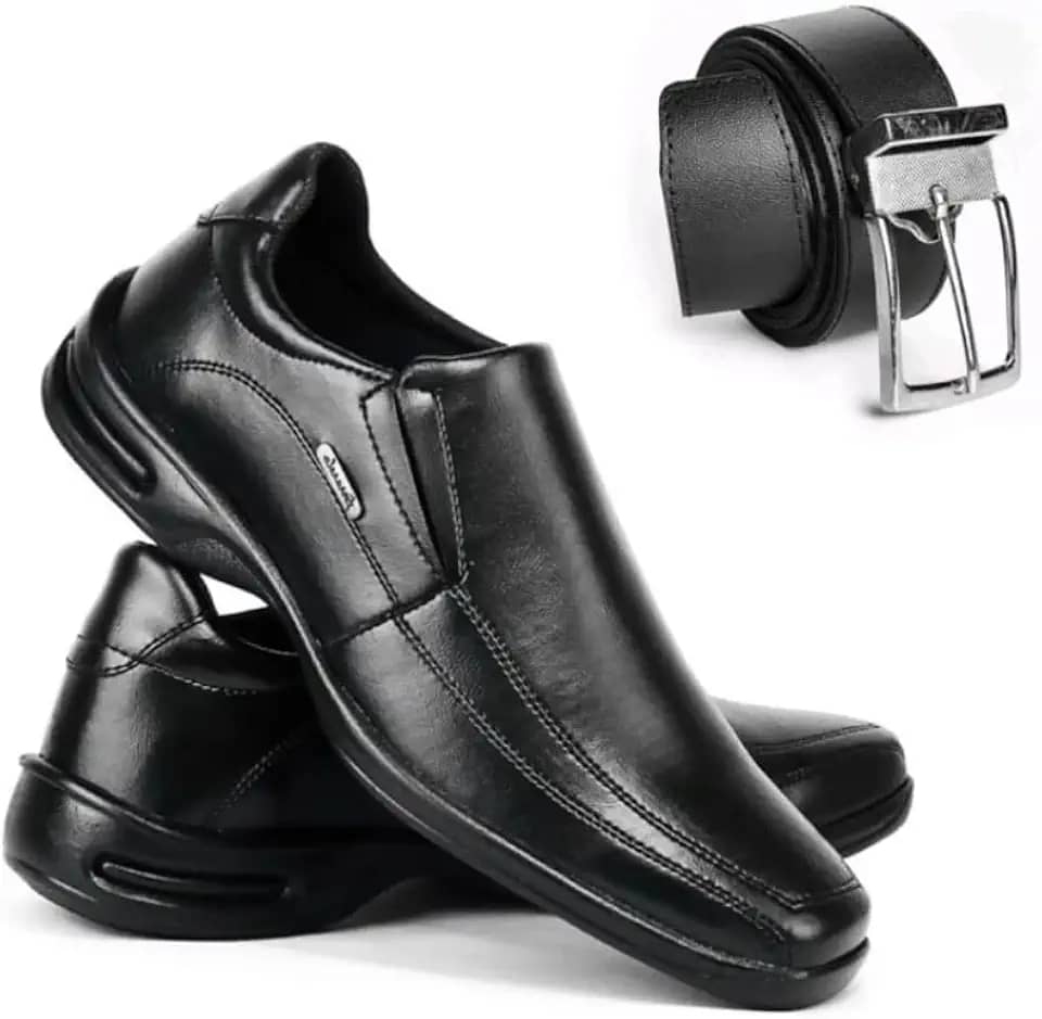 Sapato Social Masculino Ortopédico Ajustável Confort + Cinto