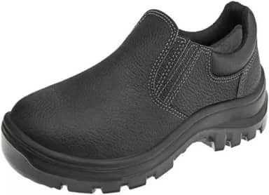 Sapato botina Segurança Ocupacional EPI Vulcaflex Marluvas 10vt48 cabedal em couro Bico PVC e solado Bidensidade