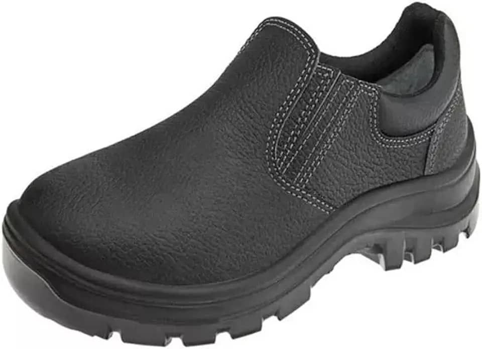 Sapato botina Segurança Ocupacional EPI Vulcaflex Marluvas 10vt48 cabedal em couro Bico PVC e solado Bidensidade