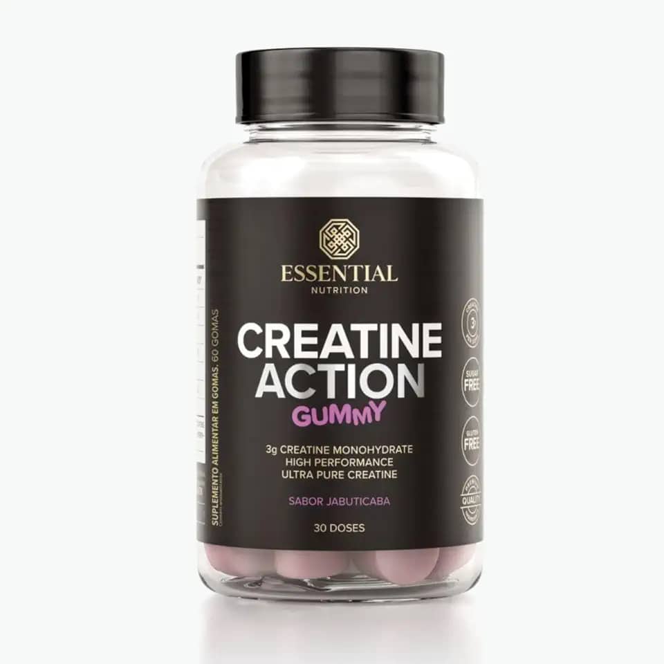 Creatine Action Gummy Jabuticaba Essential Nutrition 60 Gomas