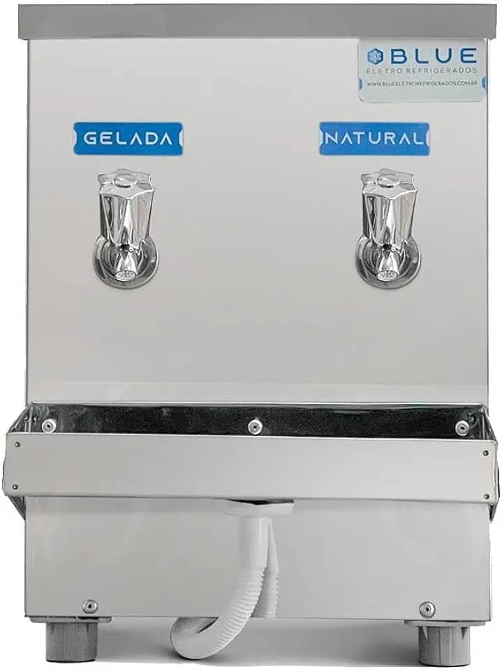 Bebedouro Purificador Industrial Blue Bancada 2 Torneiras Natural e Gelada 10L Inox PIB10L220VN-2T 220V