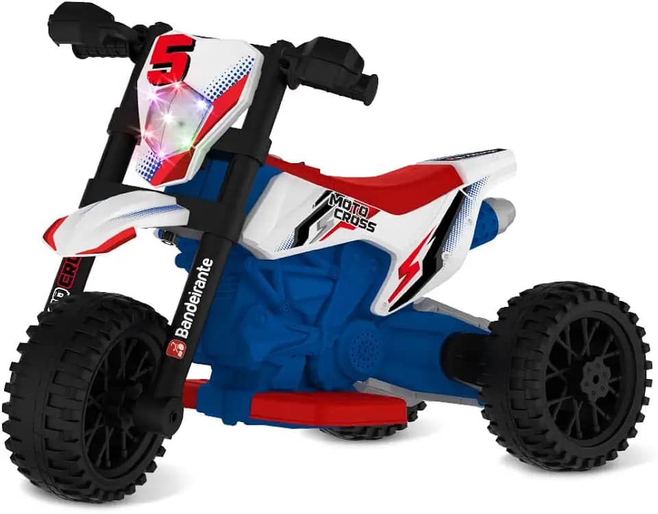 Moto Cross Eletrica 6V Azul Bandeirante