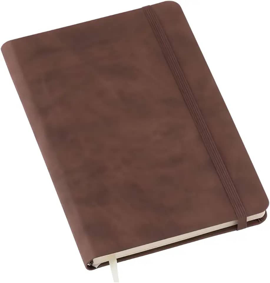 Caderneta Anotacoes Pautada Capa Dura C/Elastico Agenda 14x21 160 Pag