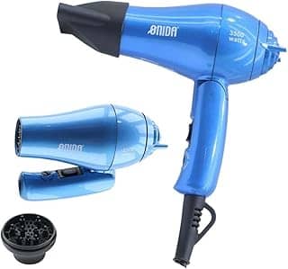 Secador de Cabelo Onida, Mini, Bivolt, Portátil para Viagem (Azul)