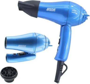 Secador de Cabelo Onida, Mini, Bivolt, Portátil para Viagem (Azul)