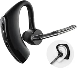 Fone de Ouvido Intra-Auricular Sem Fio V8S BT5.0, Bluetooth, Atendimento de Chamadas, Microfone, Esportes, Gancho de Orelha, Preto, 1 Unidade
