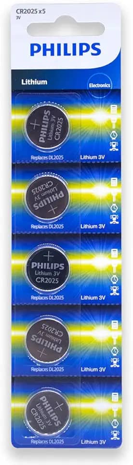 Bateria Cr2025 3v Philips cartela com 5 unidades