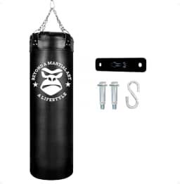 Saco de Boxe com Suporte 120cm - Saco de Pancada Profissional + Suporte de Teto Chumbador Parabolt - Gorilla