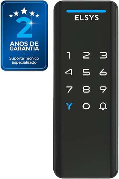 Fechadura Digital de Sobrepor, Abertura por senha ou tag, Pop, Preta, DS1100V, Elsys