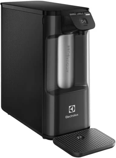 Electrolux Purificador de Água Gelada Fria e Natural Elétrico Compacto Eletronico placa Filtro refil 6 meses ou 3000l Painel Touch Bivolt Preto PE12P
