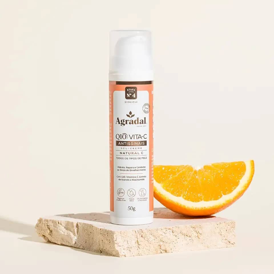 Agradal Creme Facial Q10 Vita-C Antissinais Natural 50g