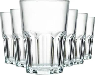 Kit de Copos de Vidro Sydney 350ml – Jogo com 6 ou 12 Peças, Design Robusto e Elegante, Vidro Reforçado 4mm para Drinks, Sucos e Whisky