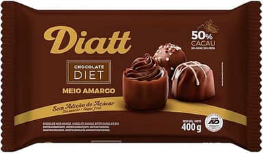 Barra de Chocolate Diet Meio Amargo 500g - Diatt