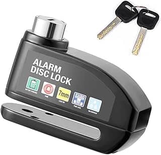 Cadeado De Disco Reforçado Trava Roda Alarme Segurança Moto Bike