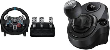Kit Volante Logitech G29 Driving Force e Pedais para PS5, PS4, PS3 e PC + Câmbio Logitech G Driving Force