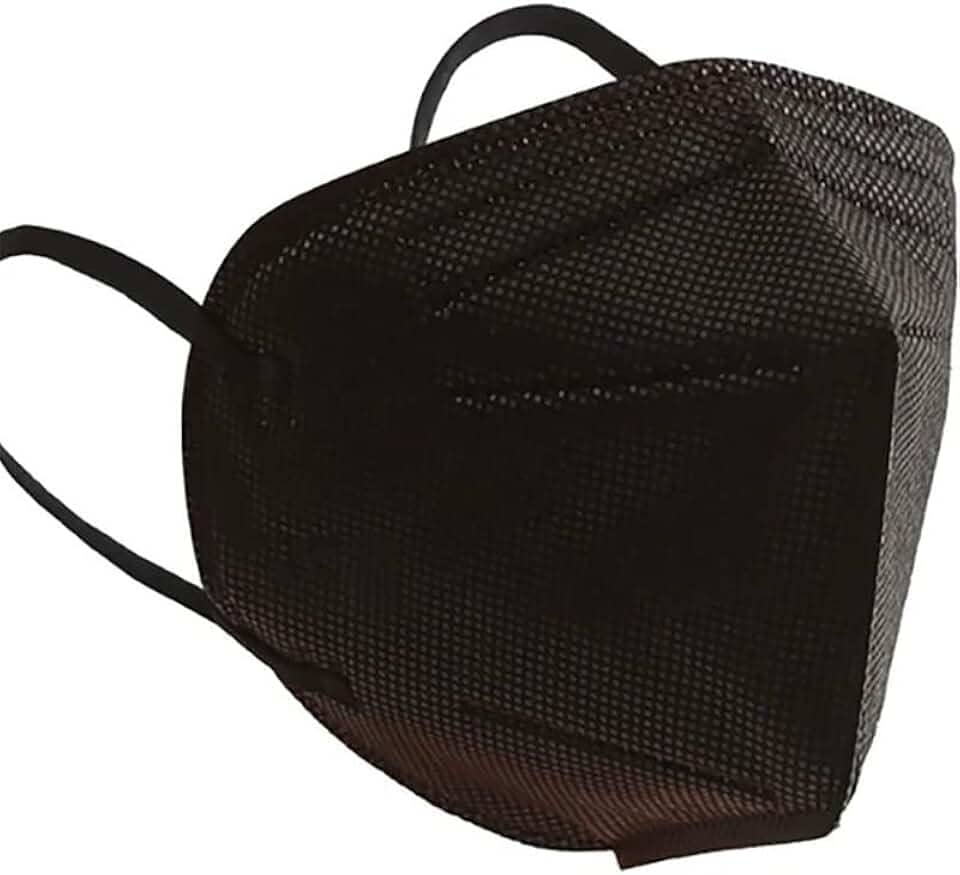 Máscara Adulto 5 Camadas - N95 / KN95 / PFF2 / FFP2-10 Unidades Coloridas (Preto) - Proteção Eficiente e Confortável para Uso Diário