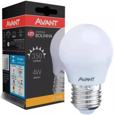 Lâmpada Bolinha LED, 4W, 2700K, Soquete E27, Bivolt, Avant