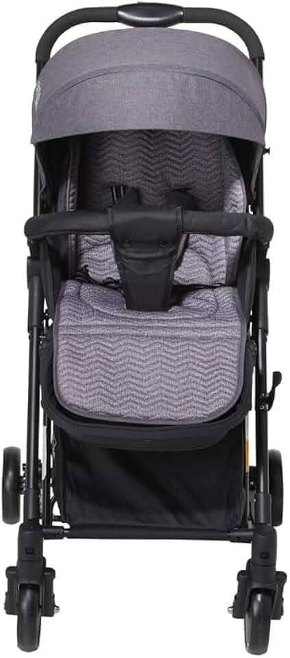 Maxi Baby Carrinho De Bebê Passeio 2 em 1 Vira Balanço Maximo, Cinto 5 Pontos, Assento Reclinável, Capota Retrátil, Cesto Porta Objetos, Rodas Dianteiras 360° (Até 15 Kgs), Preto