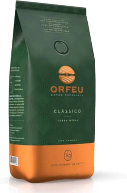 Orfeu Café Clássico em Grãos, 100% Arabica, Torra Média, 1kg
