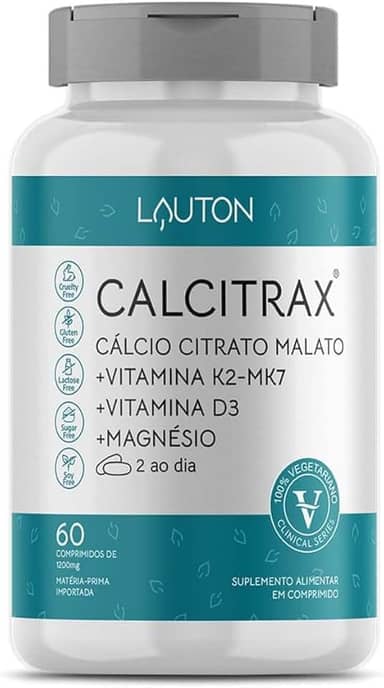 Cálcio Citrato Malato + K2 + D3 + Magnésio - Calcitrax ® 60 Cps - Lauton