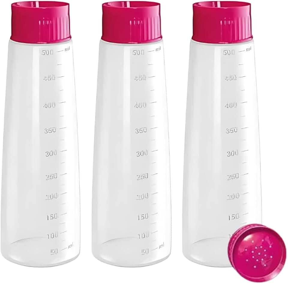 3 Bisnaga 500ml Tampa Chuveirinho Para Molhar Massa De Bolo