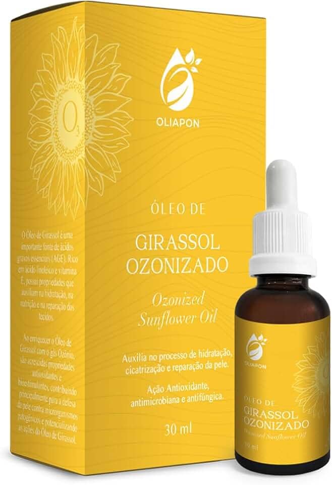 Óleo de Girassol Ozonizado 30ml Oliapon - Hidratação, Proteção e Cicatrização Natural para Pele e Cabelos (1)