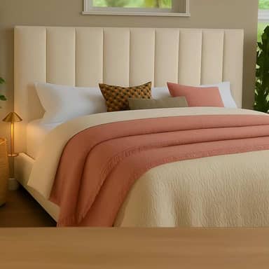 Cabeceira Modular Para Cama Queen – Estofada Com Fita Dupla Face De Fixação Sem Furos Na Parede (Off White)